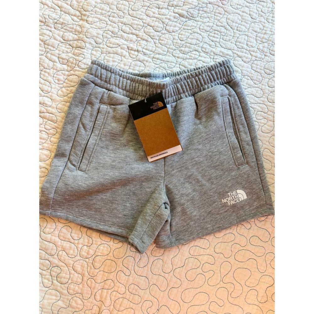 The North Face Boys Fleece Shorts Light Grey Heather Size Small 7/8